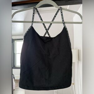 Women’s DKNY Active Cropped Black Racer Back Tank, M